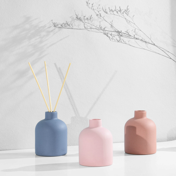 Ceramic Candle Jar /Diffuser (Including 4 Wood Stick)