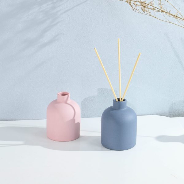 Ceramic Candle Jar /Diffuser (Including 4 Wood Stick)