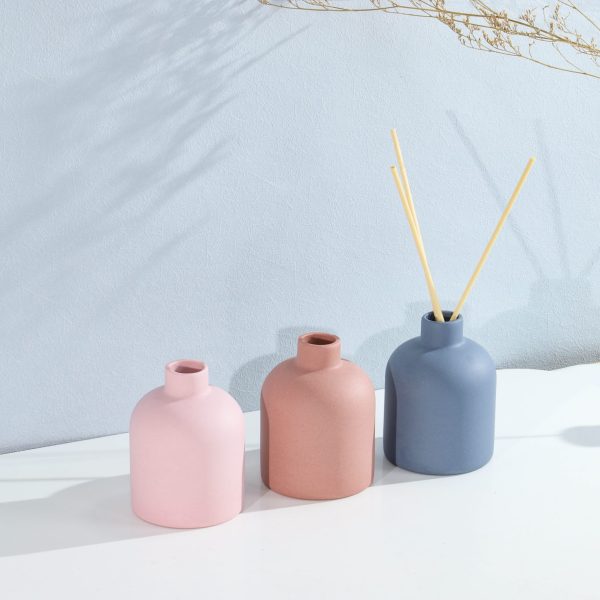 Ceramic Candle Jar /Diffuser (Including 4 Wood Stick)