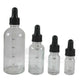 Clear glass rounds bottles w/ glass droppers