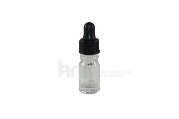 Clear glass rounds bottles w/ glass droppers