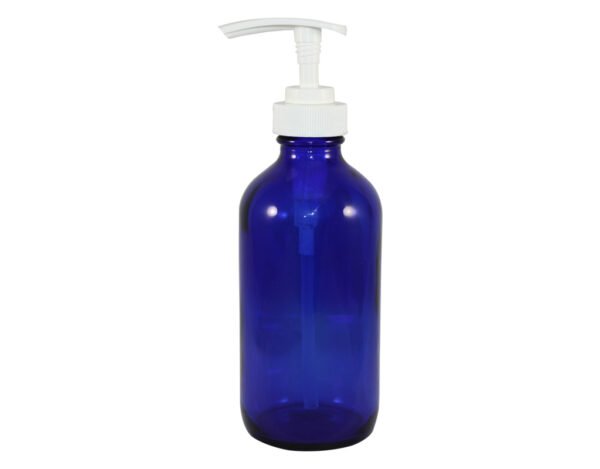 Blue Glass Bottle With Black Cap/ Trigger Spray Or Lotion Pump -8oz Or 16 Oz