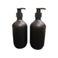 16 oz Black frosted PET bottle with lotion pump