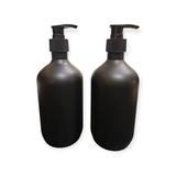 16 oz Black frosted PET bottle with lotion pump