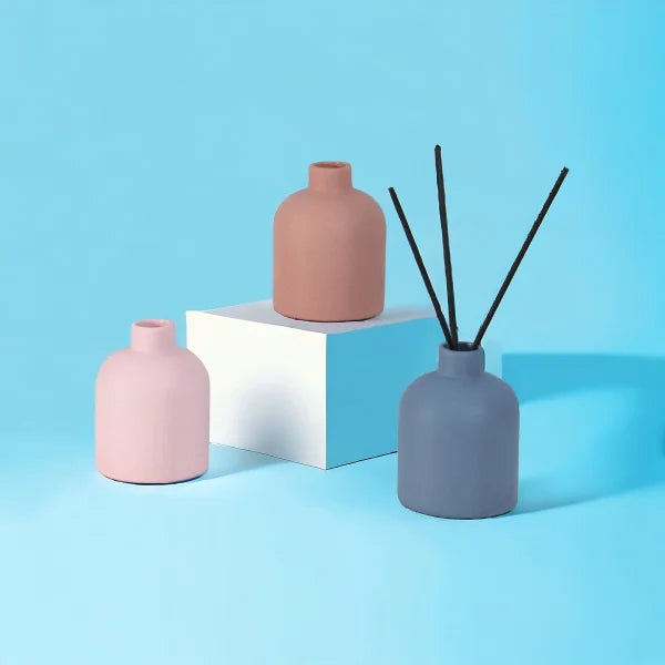 Ceramic Candle Jar /Diffuser (Including 4 Wood Stick)