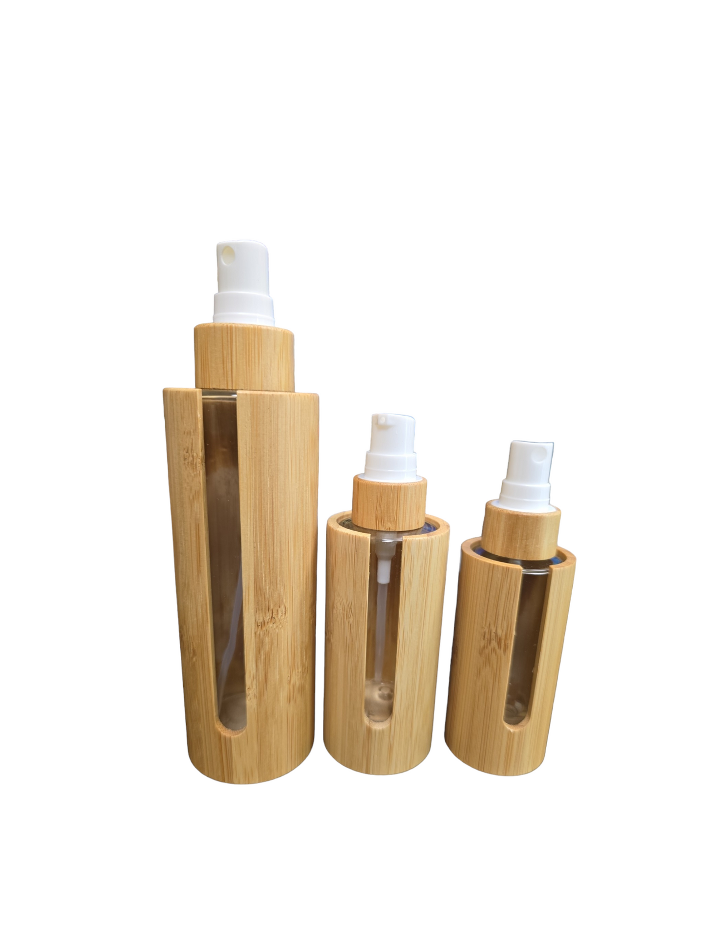 Bamboo Glass Bottle With Bamboo Spray/Treatment Pump