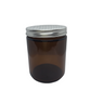 Amber Glass Jars With Silver Cap 9 Oz