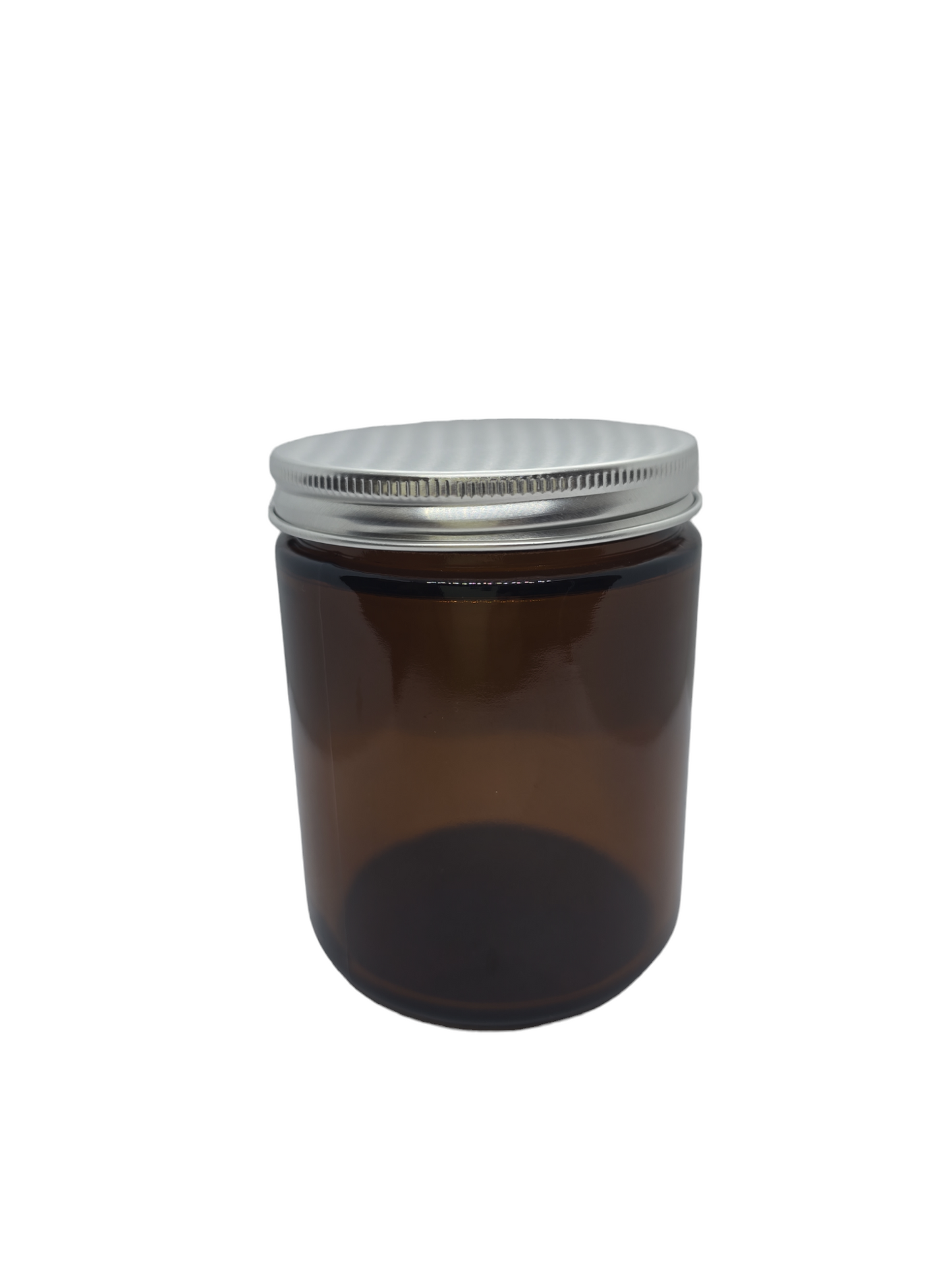 Amber Glass Jars With Silver Cap 9 Oz