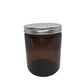 Amber glass Jars with silver/black cap 9 oz