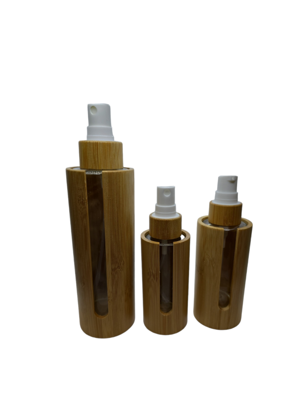 Bamboo Glass Bottle With Bamboo Spray/Treatment Pump