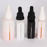 Matte White & Black Rectangle Glass Dropper Bottle With Window 30 Ml