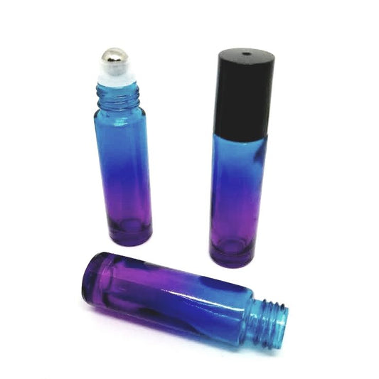 Ombre roller Glass bottle with black cap
