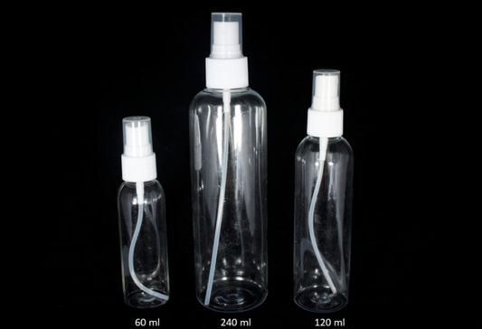 Clear Pet Bottle With Spray Pump 60ml, 120ml And 240 Ml.