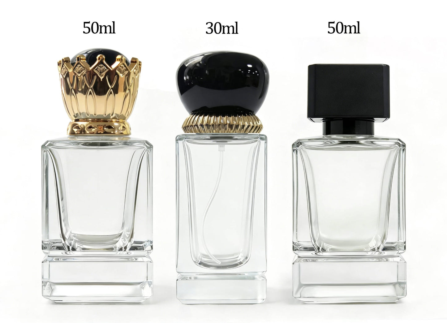 Crimp perfume glass bottles with cap