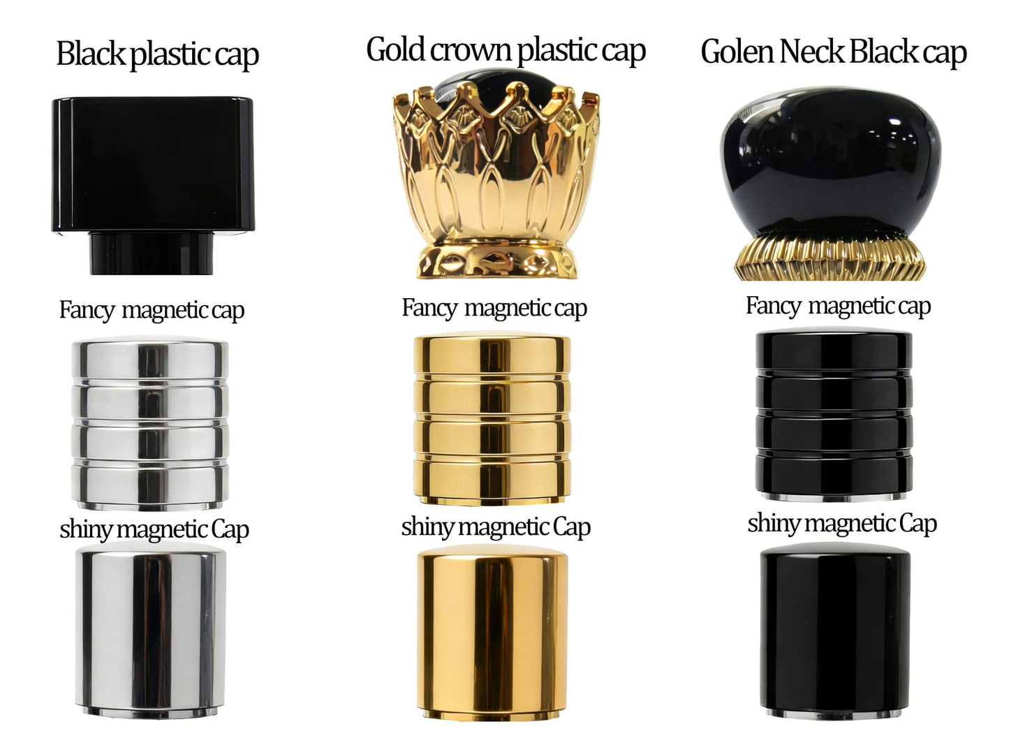 Crimp perfume glass bottles with cap