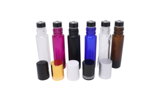10ml Glass Roll On Containers w/ Ball and Caps 150pcs with 150pcs cap and roller